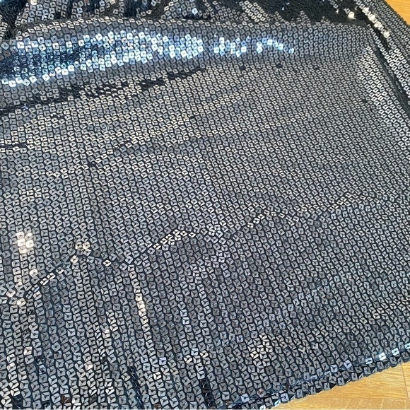 BA Nites by Melanie Lyne Black Sequins Mini Cocktail Dress Boat Neck Size 6 - Picture 5 of 10